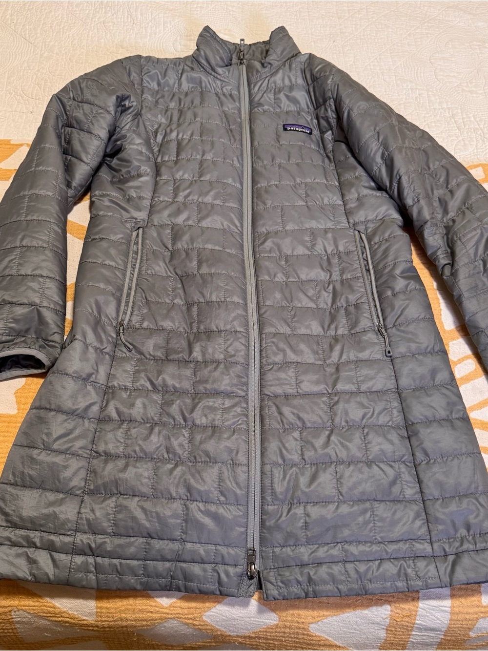 Patagonia Women's Gray Quilted Long Puffer Jacket